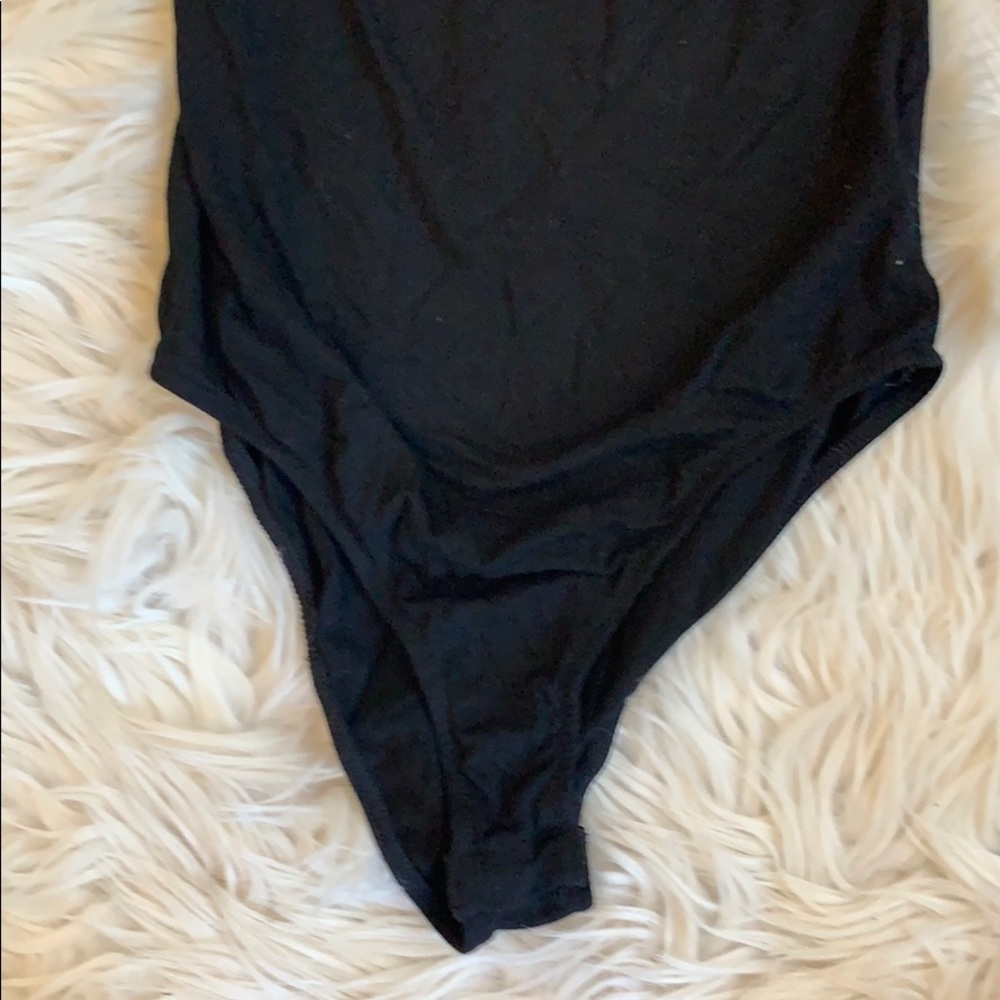 Mi Ami black dot off shoulder bodysuit top XS - Picture 3 of 4